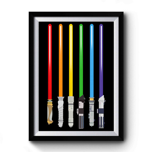 Lgbt Flag Light Swords Premium Poster