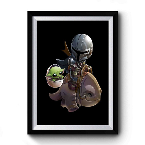 Mandalorian Baby Yoda Chibi Premium Poster
