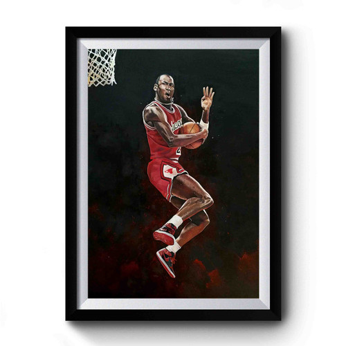 Michael Cradle Dunk Premium Poster