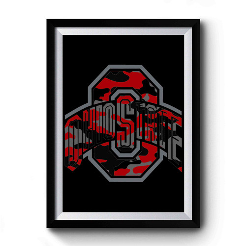 Ohio State Logo Camo Premium Poster