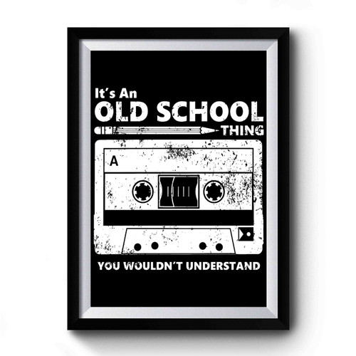 Old School Skool Cassette Tape Pencil Premium Poster