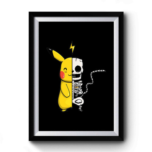 Pikachu Skeleton Premium Poster