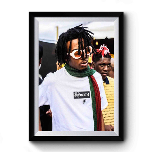 Playboi Carti Wearing A Scarf Premium Poster