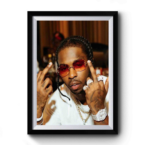 Pop Smoke Middle Finger Premium Poster