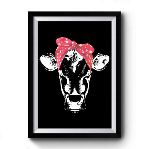 Red Bandana Cow Premium Poster