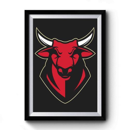 Red Bull Head Mascot Vector Premium Poster