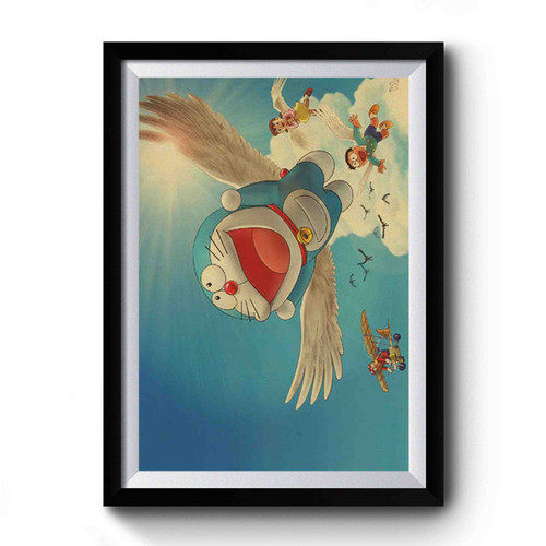 Retro Cartoon Doraemon Premium Poster