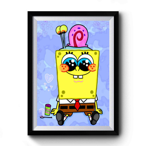 Spongebob And Gary Cartoon Premium Poster