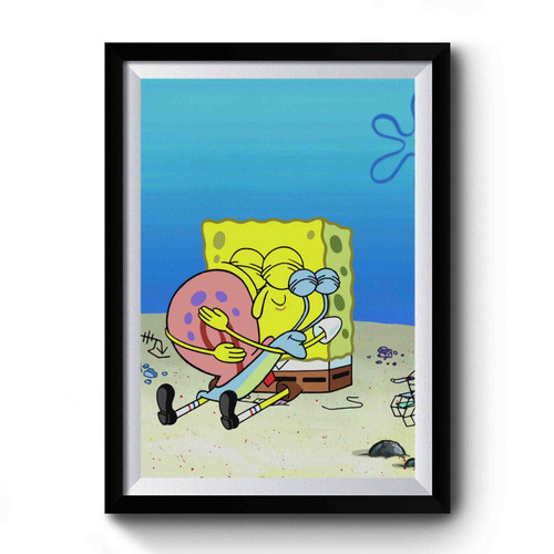 Spongebob Hugging Gary Premium Poster