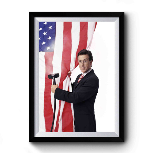 Stephen Colbert American Flag Premium Poster