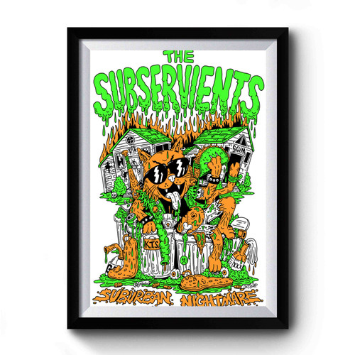 Trash Cat For Punk Band The Subservients Pop Premium Poster