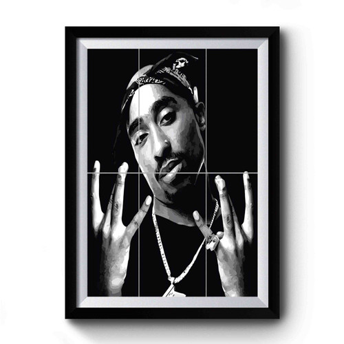 Tupac Give A Finger Premium Poster