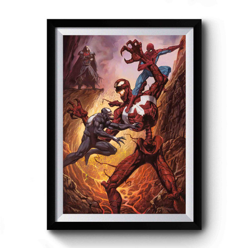 Venom And Spider Man Vs Carnage And Knull Premium Poster