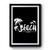 Beach Day Dolphin Palm Tree Premium Poster