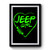Jeep Girl Neon Green Art Vintage Simple Premium Poster