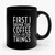 first i drink the coffee 1 Vintage Retro Style Ceramic Mug