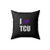 I Love Tcu Go Frog Horned Frog Big12 Love Typography Square Pillow Cover