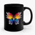 abstract colorful butterfly white Ceramic Mug