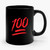 Emoji 100 Red Color Font Ceramic Mug