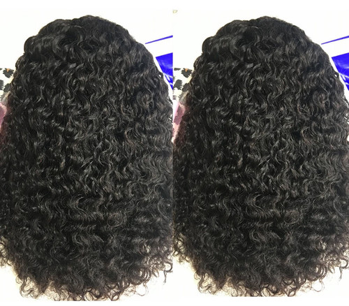 Color: NaturalColor, Wig Length: 14inch - Kinky Curly Short Bob Lace Front Human Hair Wig Q119-CJJF177262202BY