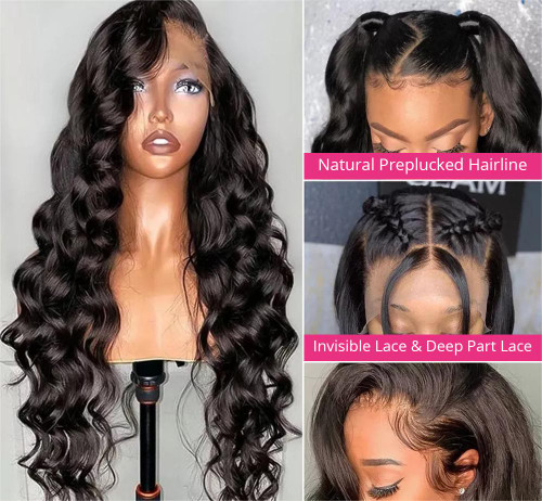 Color: 4x4, Wig Length: 30inch - Loose Deep Lace-up Front Wig Flat Panel Former Lace Head Cap Q119-CJJF188635247UF