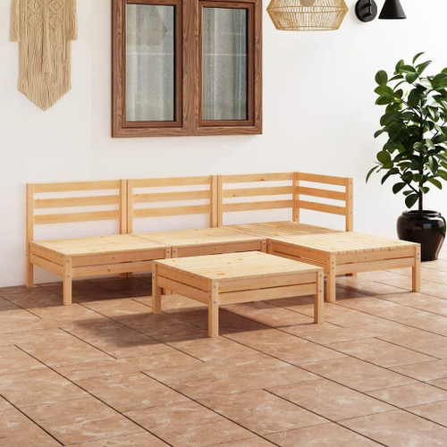  Garden Lounge Set Natural Pine Solid Pinewood Medium Modular A949-3082632