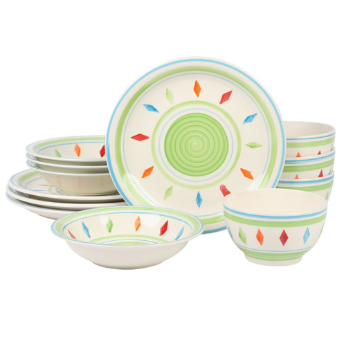 Gibson Home Heidy 12 Piece Durastone Dinnerware Set D970-134039.12