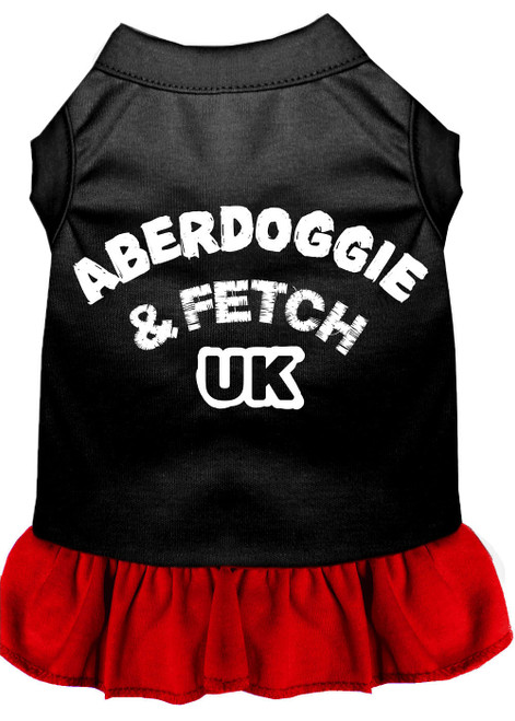 Aberdoggie UK Screen Print Dog Dress Black with Red XL S528-58-02 XLBKRD