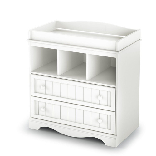 White Wood Baby Diaper Changing Table with 2 Drawers Q280-SCTW15299