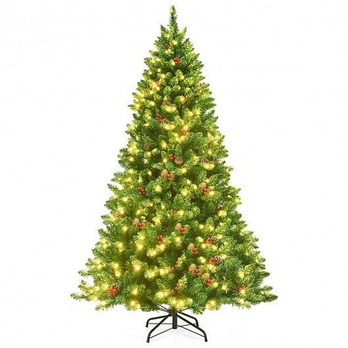 6.5 Feet Pre-lit Hinged Christmas Tree with LED Lights B593-CM22851US