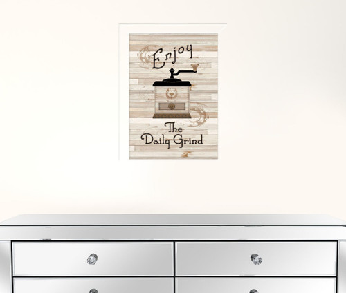 The Daily Grind 4 White Framed Print Kitchen Wall Art N270-405386