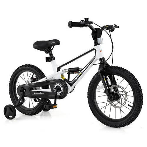 16 Inch Kids Bike Magnesium Alloy Bicycle Adjustable for Aged 4 to 7-16 inches B593-TS10189WH