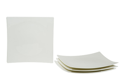 White Six Piece Square Bone China Service For Six Dinner Plate Set N270-483491