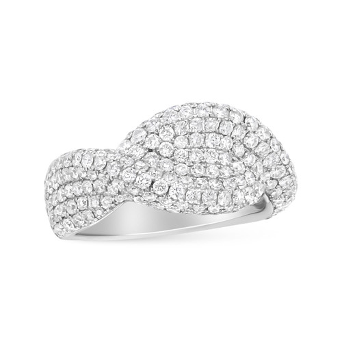18K White Gold Cluster 2 1/4 Cttw Diamond Fashion Ring (F-G Color, VS1-VS2 Clarity) - Ring Size 7 N162-020087RD01