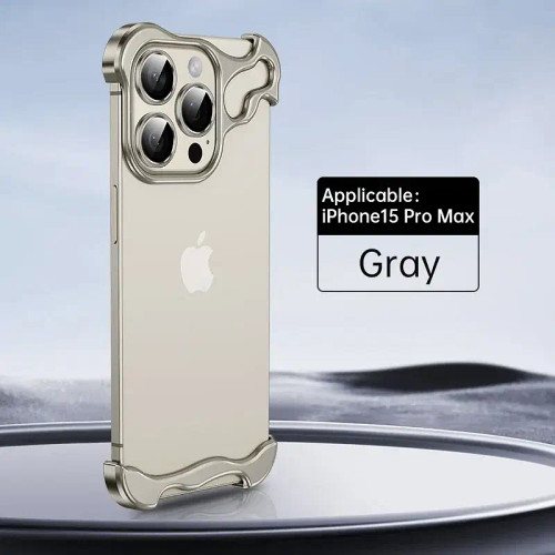 Color: Brown, Material: Neoprene - Aluminum Alloy Bumper Phone Shell for IPhone 16 15 14 13 Pro Max F640-12000036937051440
