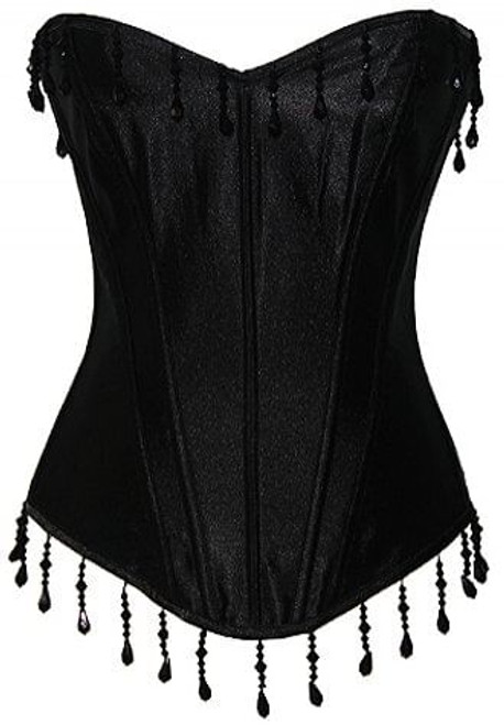 Black Mysterious Frilly Low Bust Corset Bustier H721-AE2652