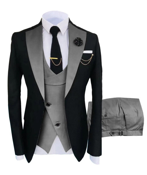Color: GRAY, Size: 4XL - New Costume Homme Popular Clothing Luxury Party Stage Men's Suit Groomsmen F640-12000024373351108