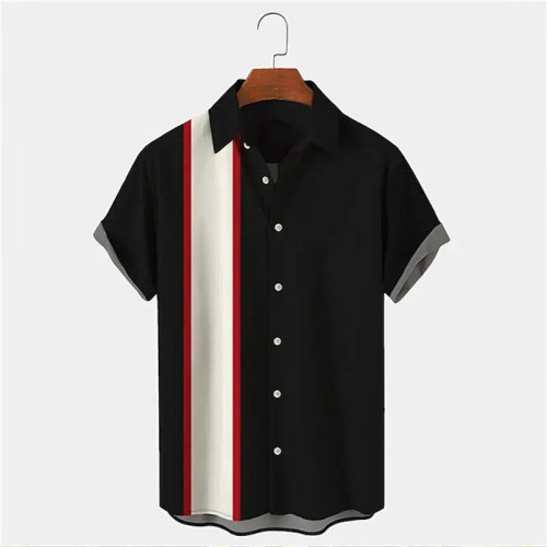 Color: Ivory, Size: XXL - Men's Casual Striped Shirts Summer Hawaii Beach Shirts Fashion Minimalist F640-12000039223410131