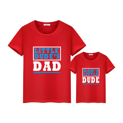Color: Red, Size: Dad XL - Parent-child Wear Summer Clothes Father-son Wear Q119-CJYH122531616PK