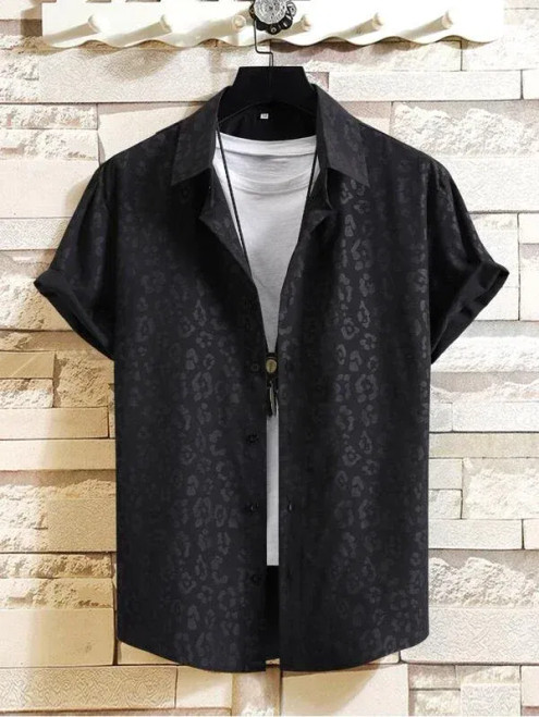 Color: GRAY, Size: XXL - Alternating Striped men's Shirts Summer Minimalist Shirts Beach Casual Sty F640-12000039223459421