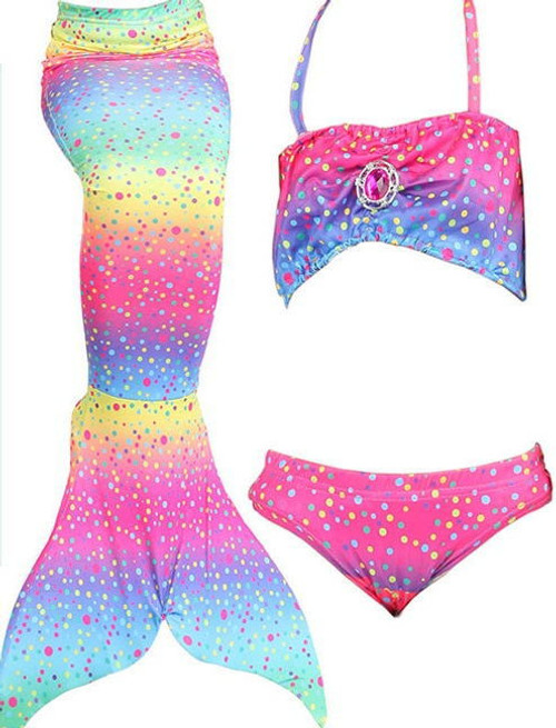 Color: Rainbow color, Size: 110cm - Mermaid swimsuit Q119-CJWJNHNT01014-Rainbow color-110cm
