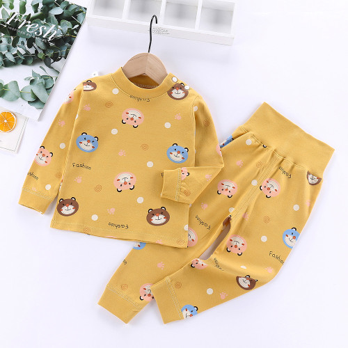 Color: Yellow, Child size: 80cm - Autumn Clothes And Long Pants For Boys And Girls Q119-CJYE100623202BY