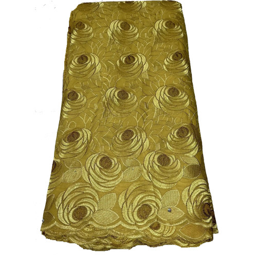 Color: GRAY, Length: 5 yards, Width: 120cm - Nigerian Cotton Voile Lace Fabrics With Stones 2024 Af F640-12000040840913870