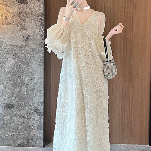 Women's Embroidery Three-dimensional Flower Dress Q119-CJLY2335008