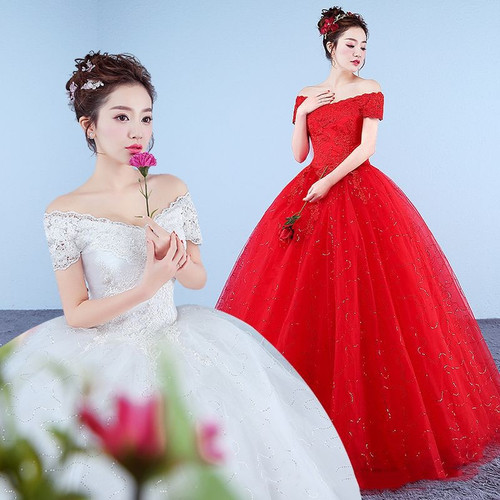 Off-shoulder Wedding Dress Korean Slim Fit Q119-CJYD1997035