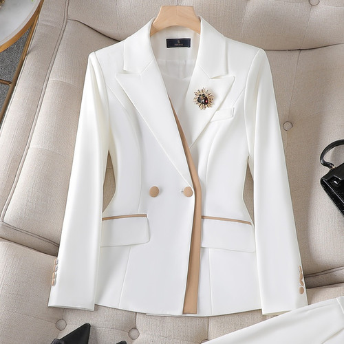 Color: White Suit, Size: XXXL - Niche Temperament White Collar For Business Enterprises Suit Women Q119-CJLS214013334HS