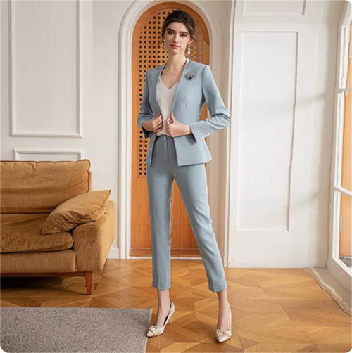 Color: Jacket and Pants, Size: M - Women's Fashion Simple Temperament Suit Trousers Set Q119-CJTZ175840210JQ