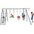 550 LBS 6-in-1 Patio Kids Swing Set with Climbing Net and Ladder-Green B593-NP11619