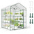 Walk-in Greenhouse with 3 Tiers 8 Shelves PVC Cover Roll-up Zippered Door B593-GT4216