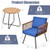 3 Pieces Patio Bistro Furniture Set with Armrest and Soft Cushions B593-HW64408